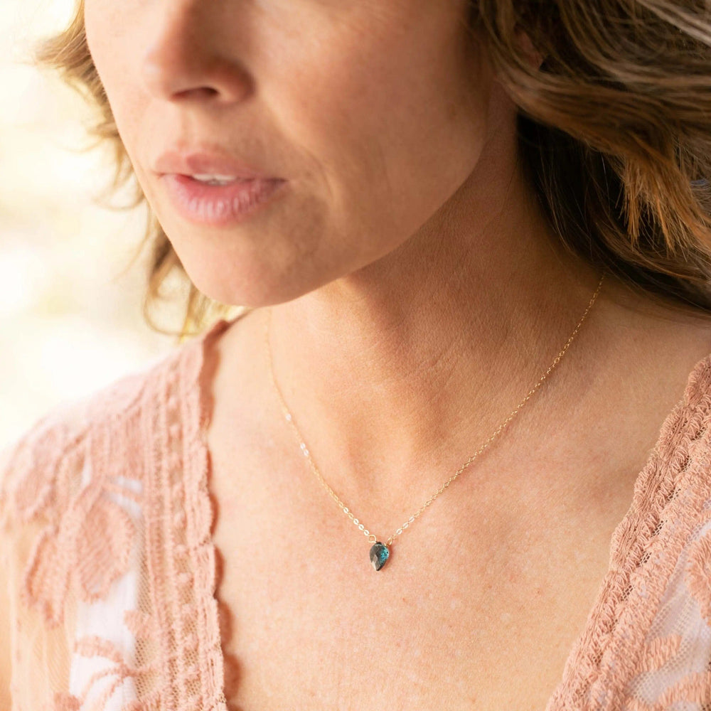 Insightful Teal Kyanite Sterling Silver Necklace | Liv & B