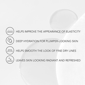 Text highlighting the benefits of PDRN 0.5% Lifting Mask | Leaders, including improved elasticity, deep hydration for plumper skin, smoothing fine dry lines, and leaving skin radiant and refreshed.