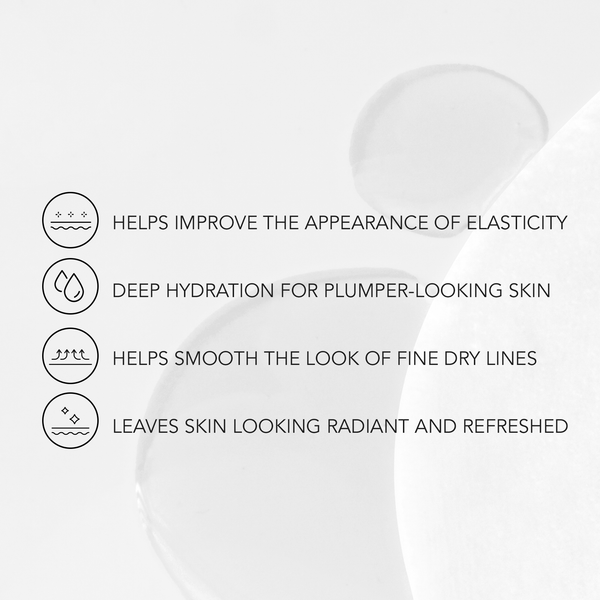 Text highlighting the benefits of PDRN 0.5% Lifting Mask | Leaders, including improved elasticity, deep hydration for plumper skin, smoothing fine dry lines, and leaving skin radiant and refreshed.