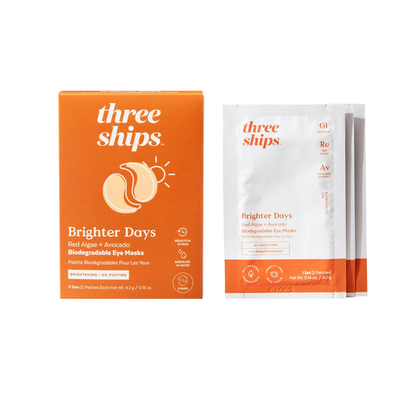 Brighter Days Red Algae + Avocado Biodegradable Eye Masks | Three Ships