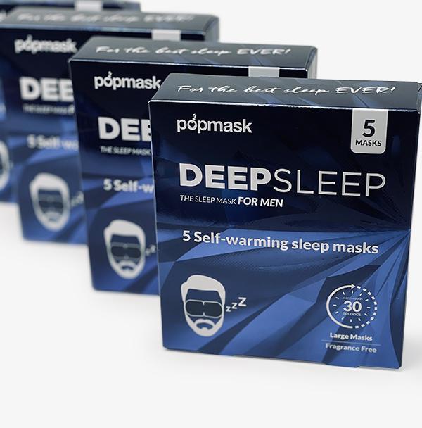 Deep Sleep Fragrance-Free Self-Warming Large Sleep Masks (5 Pack) | Popmask