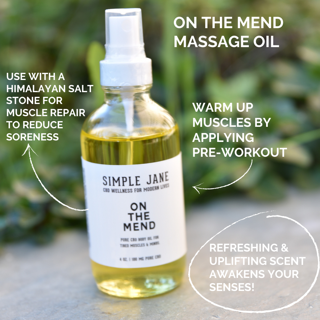 On The Mend CBD Massage Oil - 4oz | Simple Jane