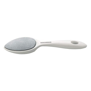 Sole Smoother Antibacterial Callus Stone | Tweezerman with ergonomic white handle and textured gray callus surface for effective skincare and body care.