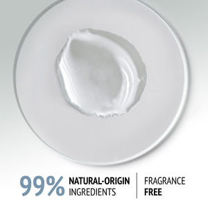 Close-up of a clear, gel-like texture sample on a white surface highlighting the skincare properties of Sublime Lift-Mask | [ comfort zone ] with 99% natural-origin ingredients and fragrance free.