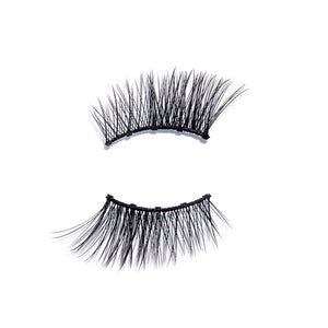 Pair of natural-looking false eyelashes with varying lengths and wispy texture designed for a delicate eye enhancement, labeled Baby Lash | Moxielash.