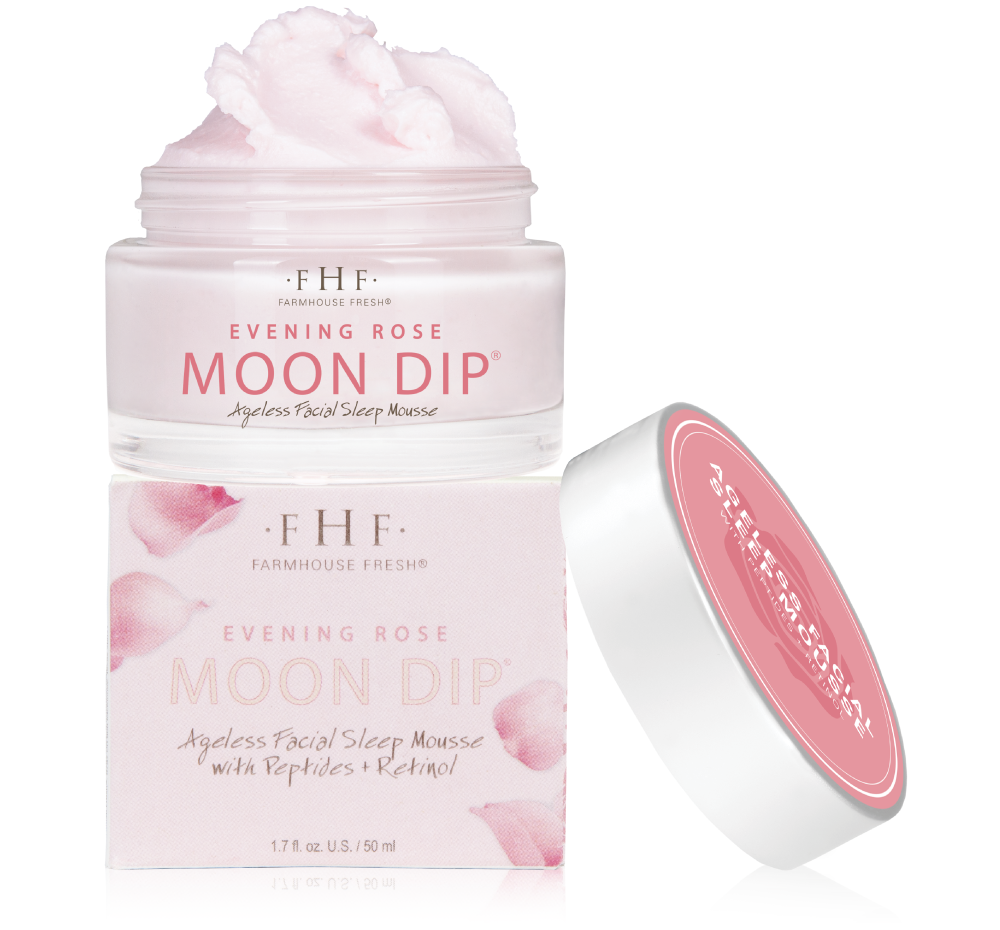 Evening Rose Moon Dip® Ageless Facial Sleep Mousse with Peptides + Retinol | Farmhouse Fresh