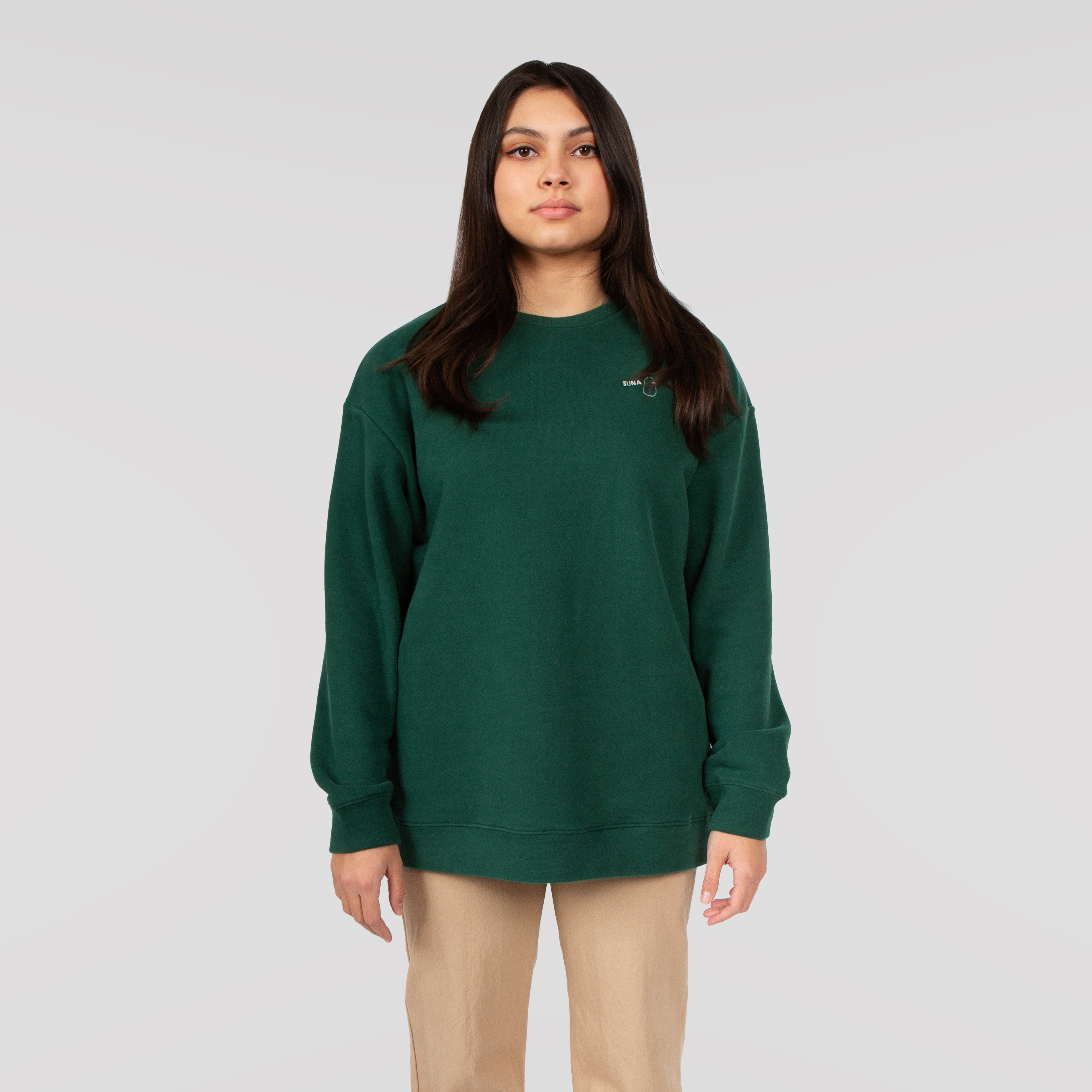 Cozy Cotton Sweatshirt in Forest Green