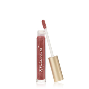 Hydropure Hyaluronic Lip Gloss | Jane Iredale in a warm mocha shade with a gold cap and a doe-foot applicator, designed for hydrating and glossy lip enhancement.