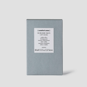Sublime Skin Mask | [ comfort zone ] in a minimalist gray box, designed for skincare with firming and visible anti-aging effects.