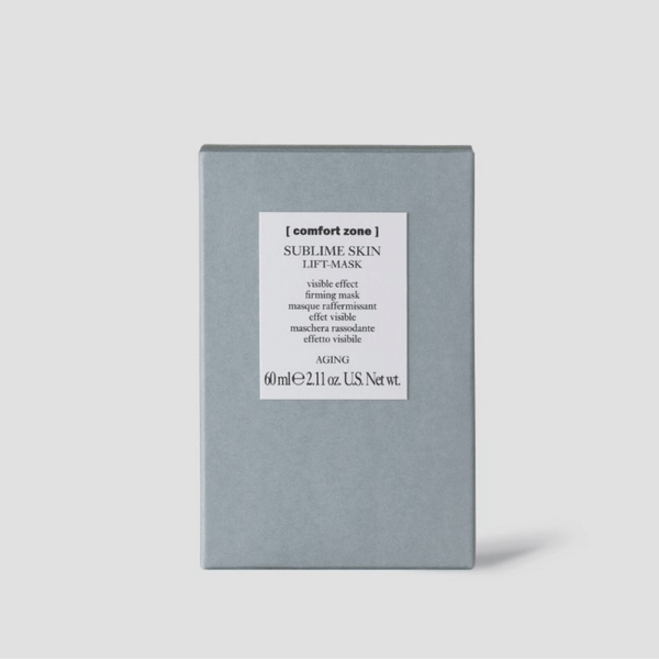 Sublime Skin Mask | [ comfort zone ] in a minimalist gray box, designed for skincare with firming and visible anti-aging effects.