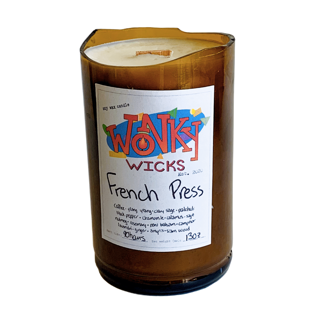 French Press Soy Wax Candle | Wonky Wicks
