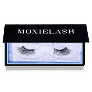 Baby Lash | Moxielash false eyelashes displayed in a sleek black case with the brand name on the lid, designed for enhancing natural lash appearance.