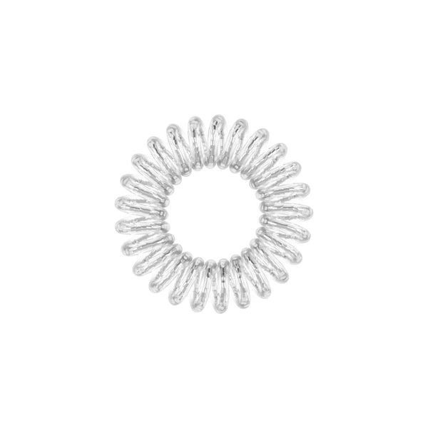 Clear spiral hair tie designed to prevent hair damage and creases, featured in the ORIGINAL Value Pack 8 pc | invisibobble for everyday hair care and styling.