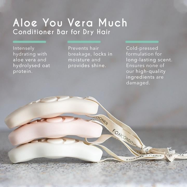 Aloe You Very Much Conditioner Bar - For Dry Hair | Foamie