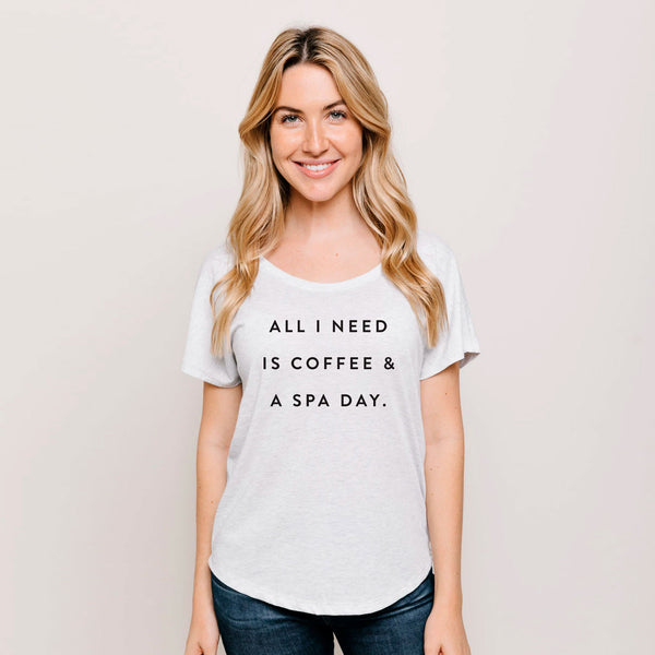 Coffee & A Spa Day Women's T-Shirt | Lucky Owl