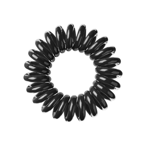 Single black coil hair tie designed for gentle hold and minimal hair damage, part of the ORIGINAL Value Pack 8 pc | invisibobble collection.