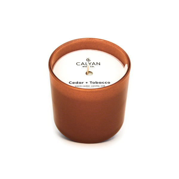 Cedar + Tobacco Dignity Series Glass Jar Soy Candle | Calyan Wax Co. - 5.3 oz