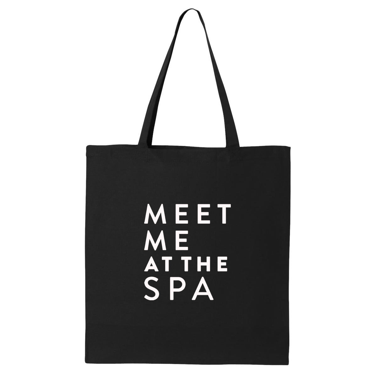 Meet Me at the Spa Tote Bag - Block Letter Style | Lucky Owl